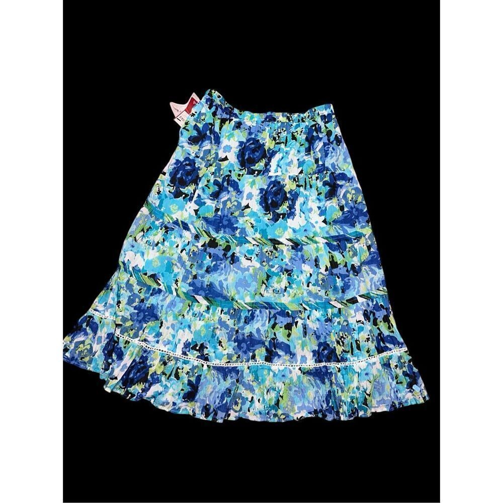 NEW WITH TAGS Beautiful CHOICES FLORAL Maxi Skirt SIZE LARGE FLOWY - Picture 4 of 8